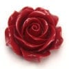 Red Open Rose Hand Crafted Gemstone Flowers