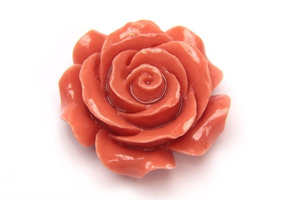 Light Coral Open Rose Hand Crafted Gemstone Flowers