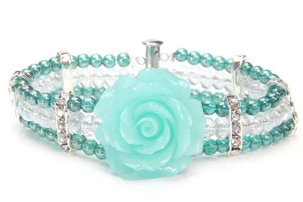 Emerald Crystal Rose Bracelet