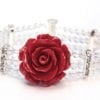 Valentine Red Crystal Rose Bracelet