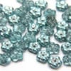 Metallic Aqua Czech Glass Daisy Spacers