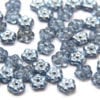 Metallic Dusty Blue Czech Glass Daisy Spacers