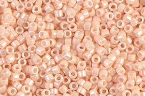 Opaque Light Peach AB Delica Beads