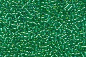 Sparkling Green Lined Chartreuse Delica Beads