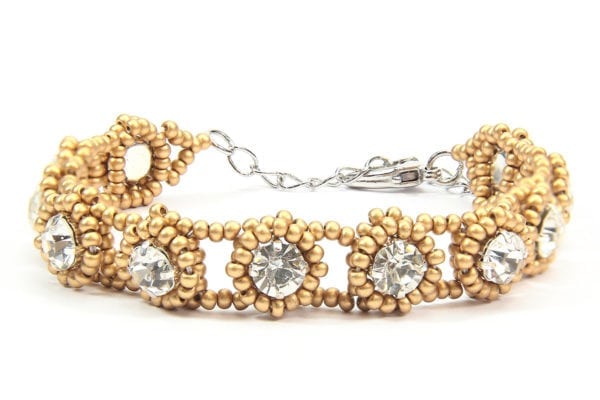 Satin Gold Tiffany Crystal Bracelet