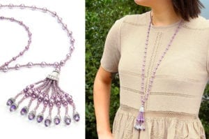 Amethyst Gatsby Tassel Necklace