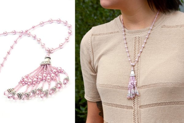 Rose Gatsby Tassel Necklace