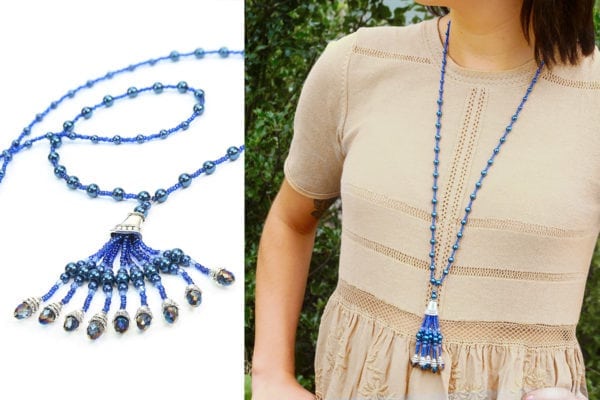 Sapphire Gatsby Tassel Necklace