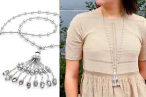 Silver Gatsby Tassel Necklace