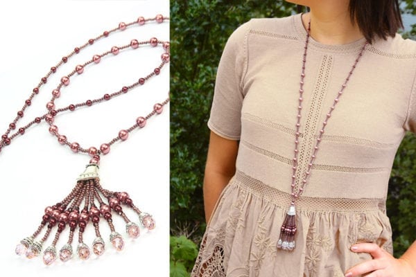 Wine Gatsby Tassel Necklace