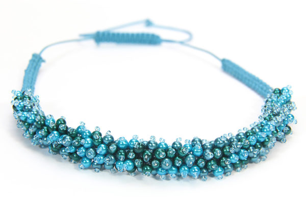 Azure Caribbean Pearl Necklace and Bracelet Kit