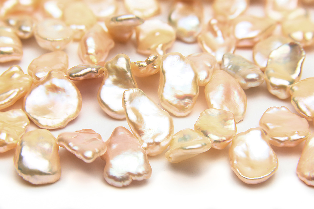 AA Grade Natural Light Champagne Keshi Pearls