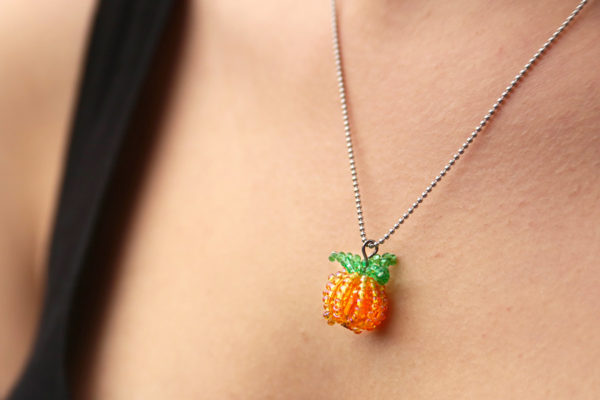 Jack-O-Lantern Pumpkin Charm Necklace and Earrings Kit