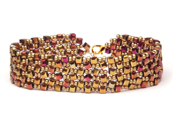 Magenta Sunset Dancing Cubes Bracelet