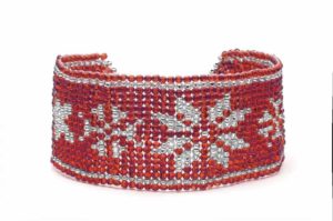 red snowflake christmas bracelet