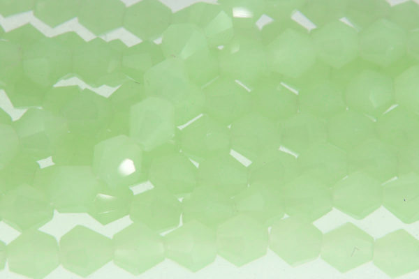 Frosted Apple Green Crystal Bicones