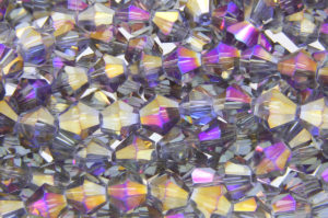 Purple Black Diamond AB Crystal Bicones