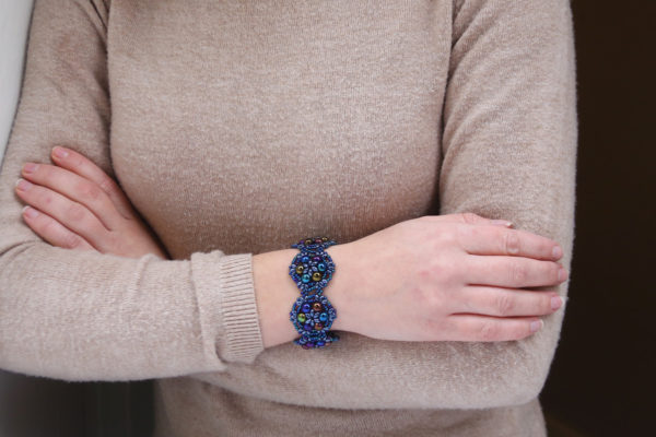 Peacock Blue Brocade Bracelet