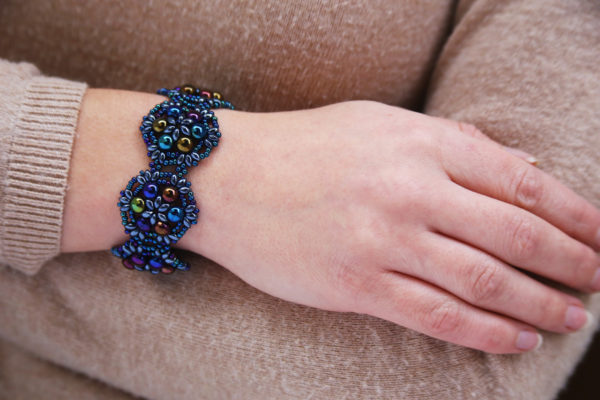 Peacock Blue Brocade Bracelet