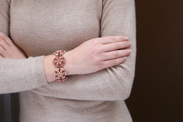 Copper Rose Brocade Bracelet