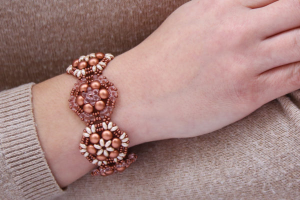 Copper Rose Brocade Bracelet