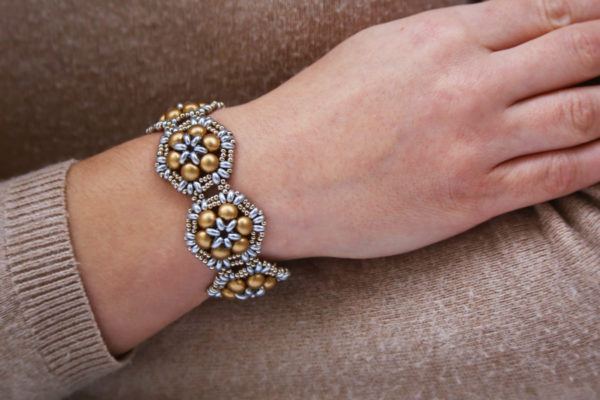 Silver Gold Brocade Bracelet