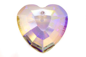 Violet Gold Heart Crystal Pendant