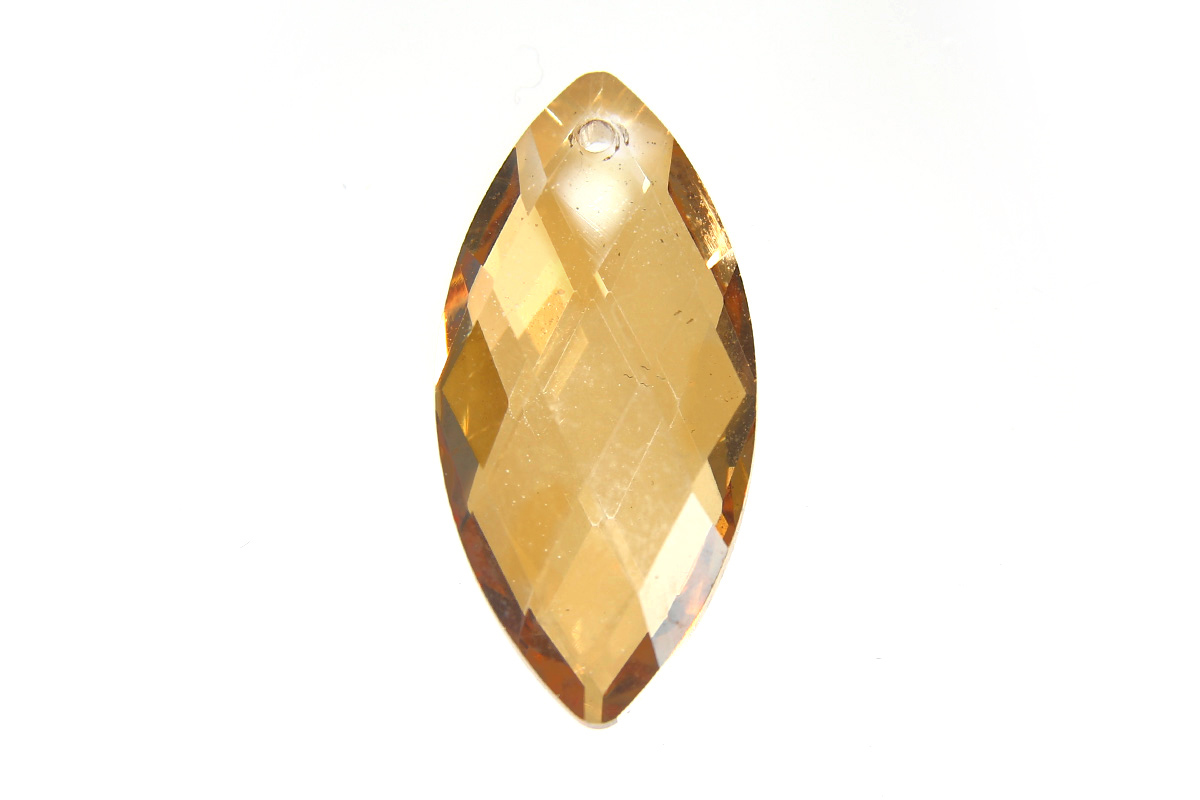 Lustre Gold Amber Diamond Drop Crystal Pendant