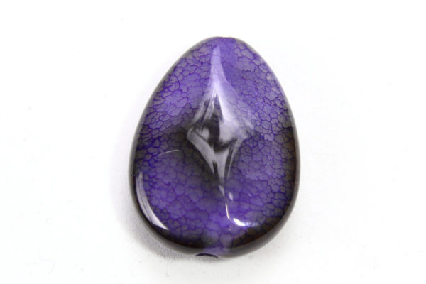 Purple Cracked Agate Teardrop Focal Bead