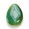 Green Cracked Agate Teardrop Focal Bead