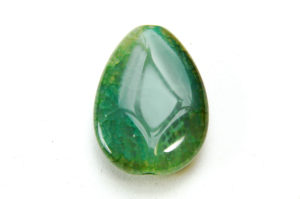 Green Cracked Agate Teardrop Focal Bead