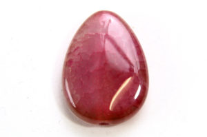 Raspberry Cracked Agate Teardrop Focal Bead