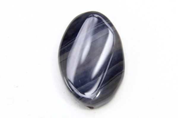 Black Banded Agate Oval Focal Bead