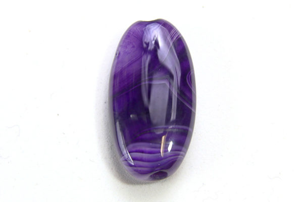 Purple Banded Agate Oval Focal Bead