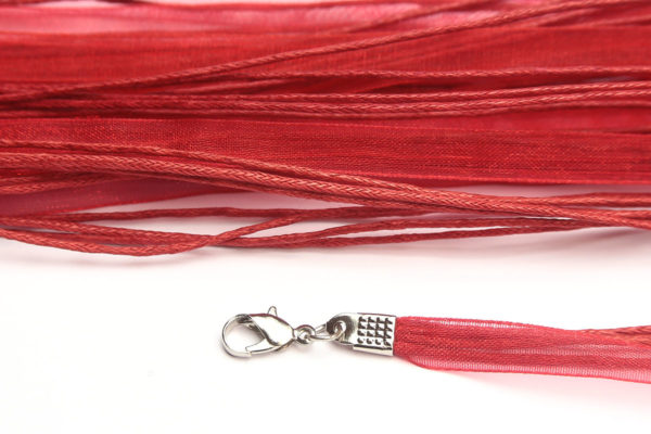 Ruby Silk Organza Ribbon Necklace