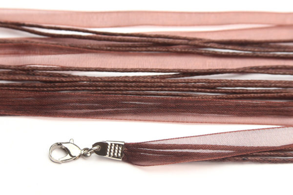 Saddle Brown Silk Organza Ribbon Necklace