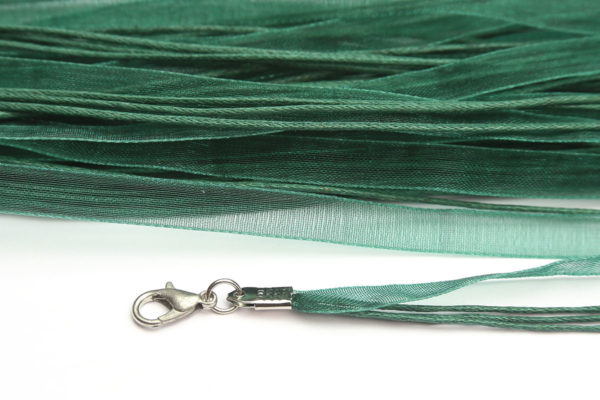 Emerald Silk Organza Ribbon Necklace