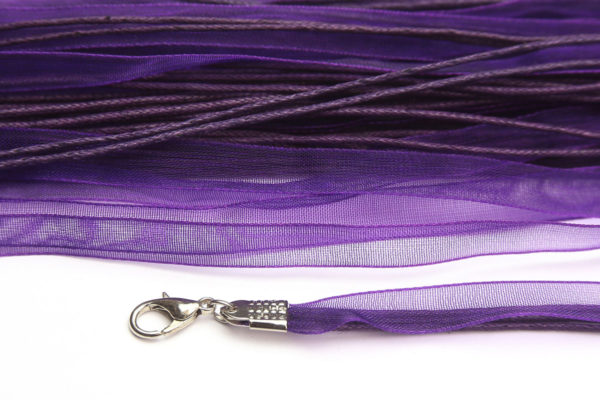 Deep Purple Silk Organza Ribbon Necklace