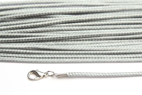 Silver Grey Silky Cord Necklace