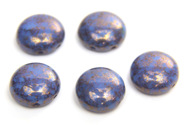 Blue Violet Picasso Preciosa Candy Beads