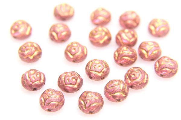 Blush Gold Roses Preciosa Candy Beads