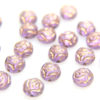 Violet Gold Roses Preciosa Candy Beads