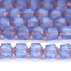 French Blue, Copper Crowned Facetted Cathedral Beads