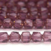 Rich Amethyst, Copper Crowned Facetted Cathedral Beads