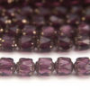 Plum, Silver Crowned Facetted Cathedral Beads