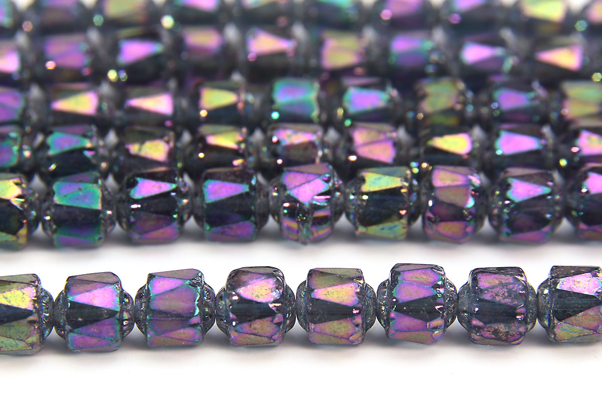 Metallic Rainbow Facetted Cathedral Beads