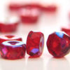 Ruby AB Czech Glass Rondelle Spacers