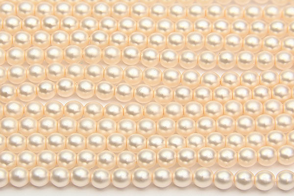 4mm Shell Frosted Preciosa Glass Pearl Beads