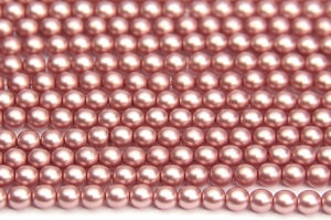 4mm Blush Frosted Preciosa Glass Pearl Beads