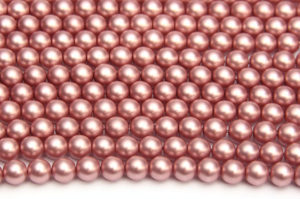 6mm Blush Frosted Preciosa Glass Pearl Beads